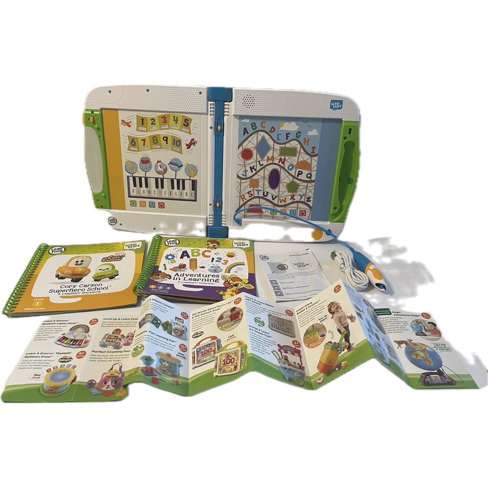 Leap Frog Leap Start Age 2-7 Learning Success Bundle Green Touch & Talk - EUC!